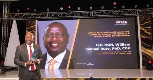 President William Ruto Receives APSCA 2026 Continental Leadership Award for Visionary Governance and Human Capital Transformation