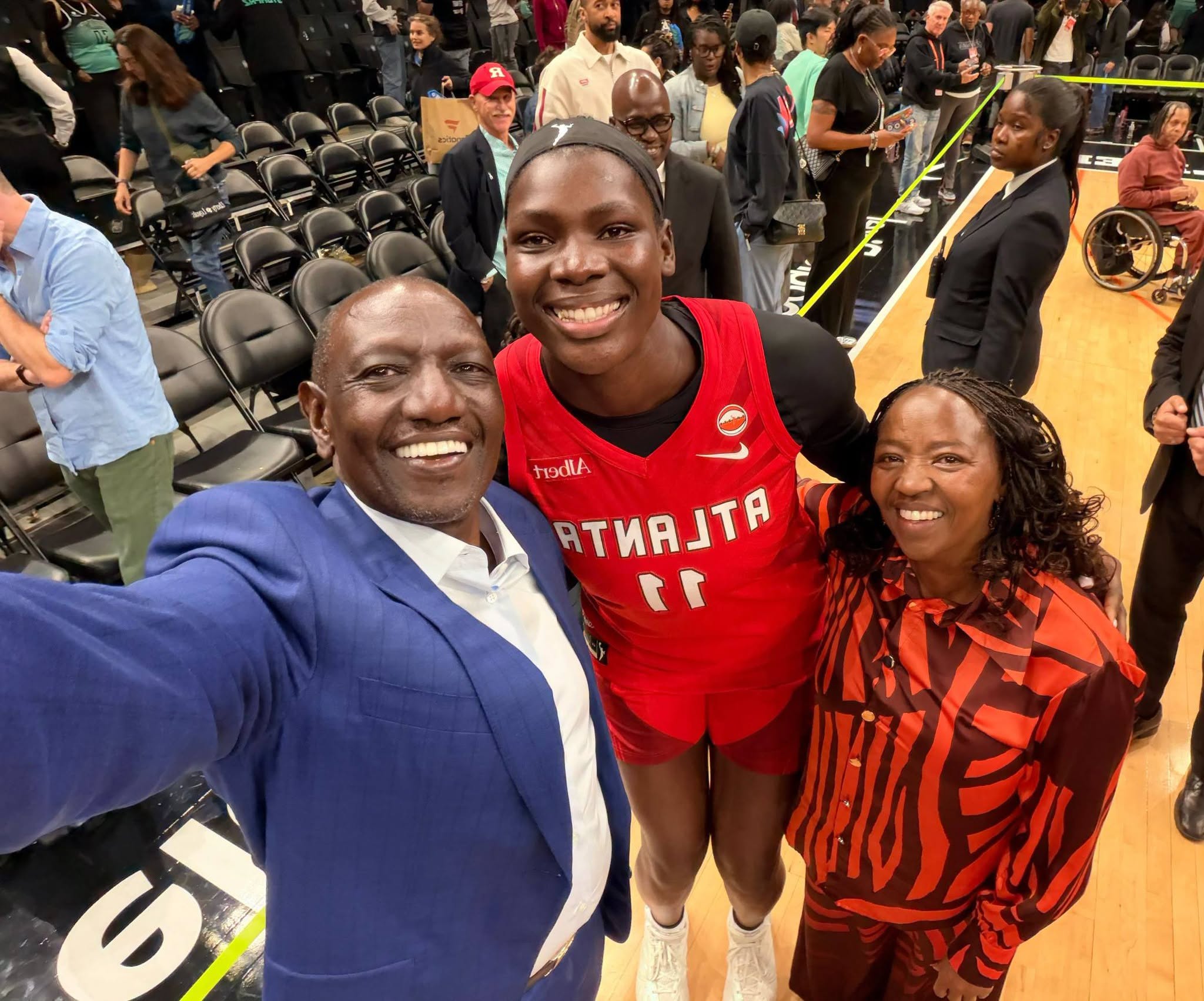 RUTO ATTENDS WNBA GAME TO SUPPORT KENYAN STAR MADINA OKOT